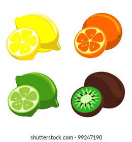 Vector citrus fruit.