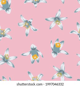 Vector citrus fruit and floral pattern design with fruit slices and lemon flower. Designed by Daania at deeyana83*yahoo.com