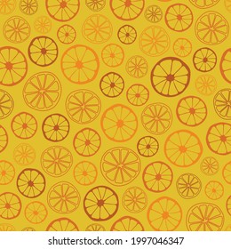 Vector citrus fruit and floral pattern design with fruit slices and lemon flower. Designed by Daania at deeyana83*yahoo.com