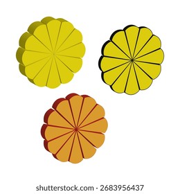 Vektorzitrusfrucht. Orange und Zitrone. Abstraktes Slice-Symbol. Sommer Essen Illustration. EPS 10.