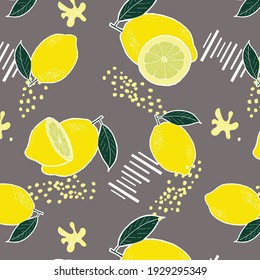 Vector citrus fruits pattern background for fabric design