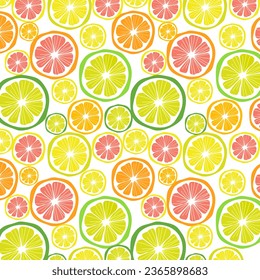 Patrón de frutos de cítricos vectores sin fisuras fondo colorido abstracto