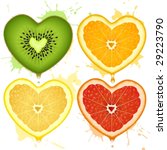Vector citrus hearts