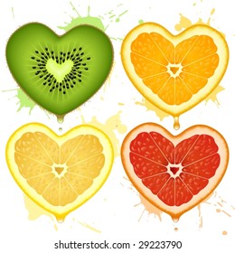 Vector citrus hearts