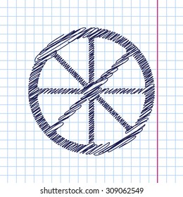 Vector citrus icon isolated on copybook background. Eps10 