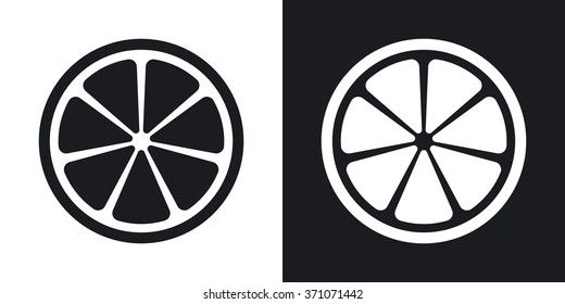 Vector citrus icon. Two-tone version on black and white background