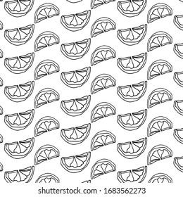 Vector citrus pattern with lemon and orange drawing sketch illustration graphic fruit food design drawn tropical summer wallpaper