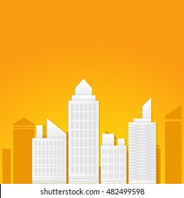 Vector city. Architecture background in flat style. Smart city. Sun city vector