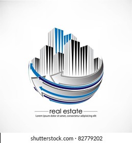 vector city with arrows background
