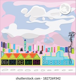 Vector city art for background And use it for business