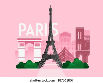 Vector city background. Paris