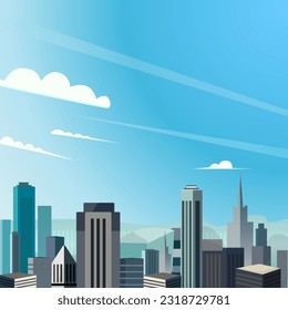 vector city and blue sky new york
