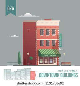 Vector city builder. Downtown buildings