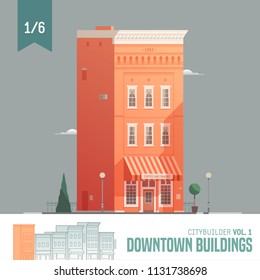 Vector city builder. Downtown buildings