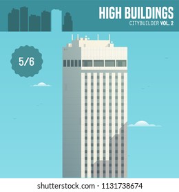 Vector city builder. High buildings