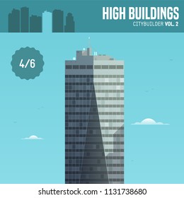 Vector city builder. High buildings