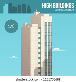 Vector city builder. High buildings