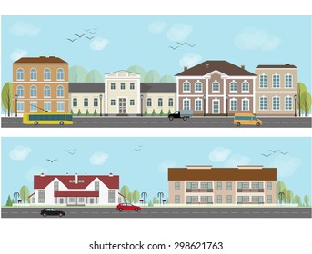 Vector City Buildings background image design for illustration, postcards, posters, labels, signs and other advertisement and design needs. 