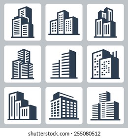 Vector City Buildings Icon Set