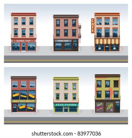 Vector city buildings icon set