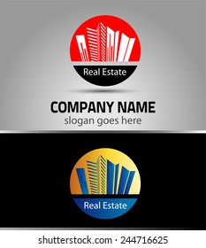Vector city buildings logo icons set 