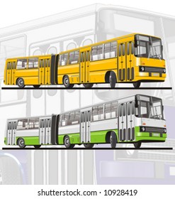 Vector city bus articulated. Isolated on white background. More transportation illustrations see in my portfolio.