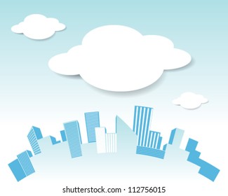 Vector city and cloud