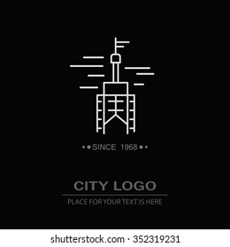 Vector city or company logo on black background