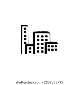 ilustración de doodle de concepto de ciudad vectorial