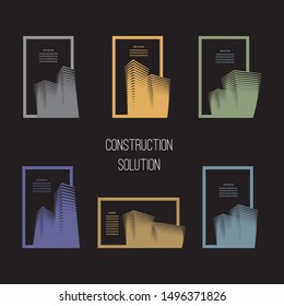 Vector city construction solutions. Isolated on the background.  Arcitectural design.
