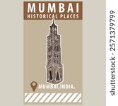 Vector city elements of historical place in Mumbai