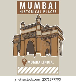 Vector city elements of historical place in Mumbai