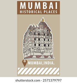 Vector city elements of historical place in Mumbai