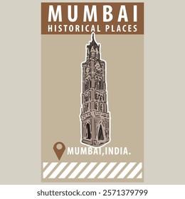 Vector city elements of historical place in Mumbai