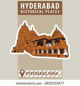 Vector city elements of historical place in Hyderabad.