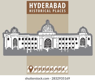 Vector city elements of historical place in Hyderabad.