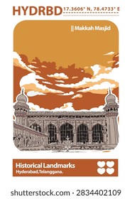 Vector city elements of historical place in Hyderabad.