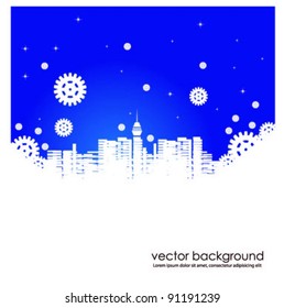 ciudad vectorial con engranajes