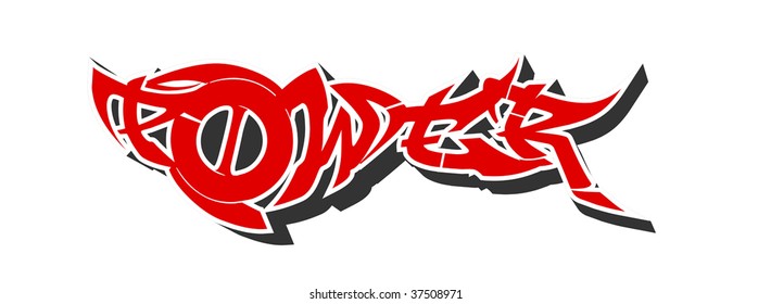 Vector city graffiti on the white background