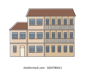 Vector de la casa de la ciudad sobre fondo blanco