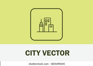 Icono del vector de la ciudad. Aislado en un fondo pastel. Para Diseñador.