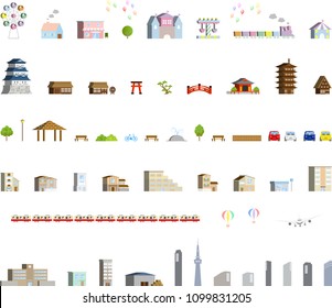 Vector city illustration set