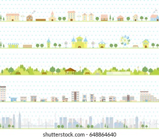 Vector city illustration set