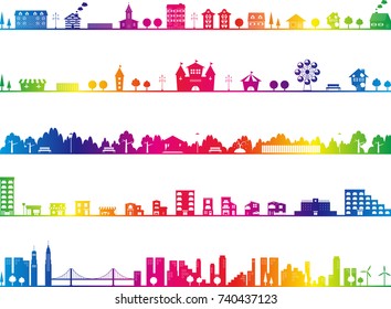 Vector city illustration set