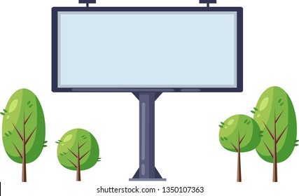 Vector city infographics elements - trees, billboard