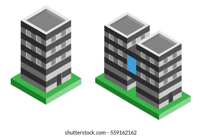 Vector City Isometric Buildings