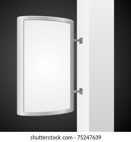 Vector city light billboard on column with empty space for your message or illustration. Vector illustration Eps 10.