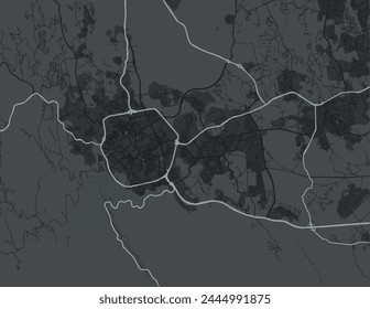 Vector city map of Abha in Brazil with white roads isolated on a grey background.