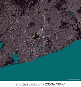 Vector city map of Accra, Ghana