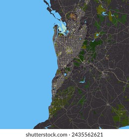 Vector city map Adelaide, Australia